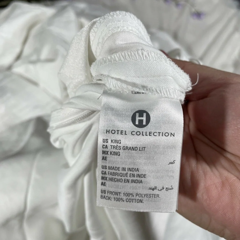 NEW Hotel Collection [ King ] Olympia‎ Duvet Cover Only in White